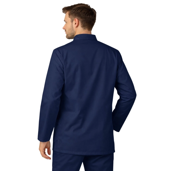 Bluza medyczna męska ze stójką granatowa długi rękaw roz.3XL